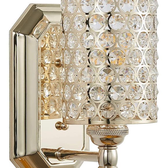 Plating champagne finish and polyhedral opal crystal shade. 2 fixtures included - Picture 6 of 15